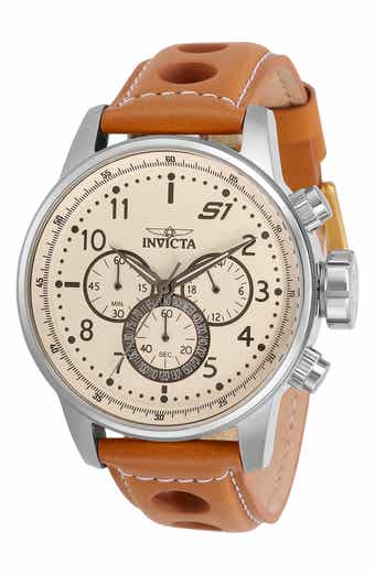 S1 Rally Quartz Leather Strap Watch, 46mm