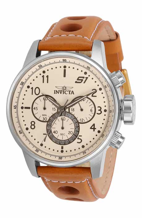S1 Rally Quartz Leather Strap Watch, 46mm