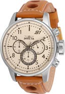 INVICTA S1 Rally Quartz Leather Strap Watch, 46mm