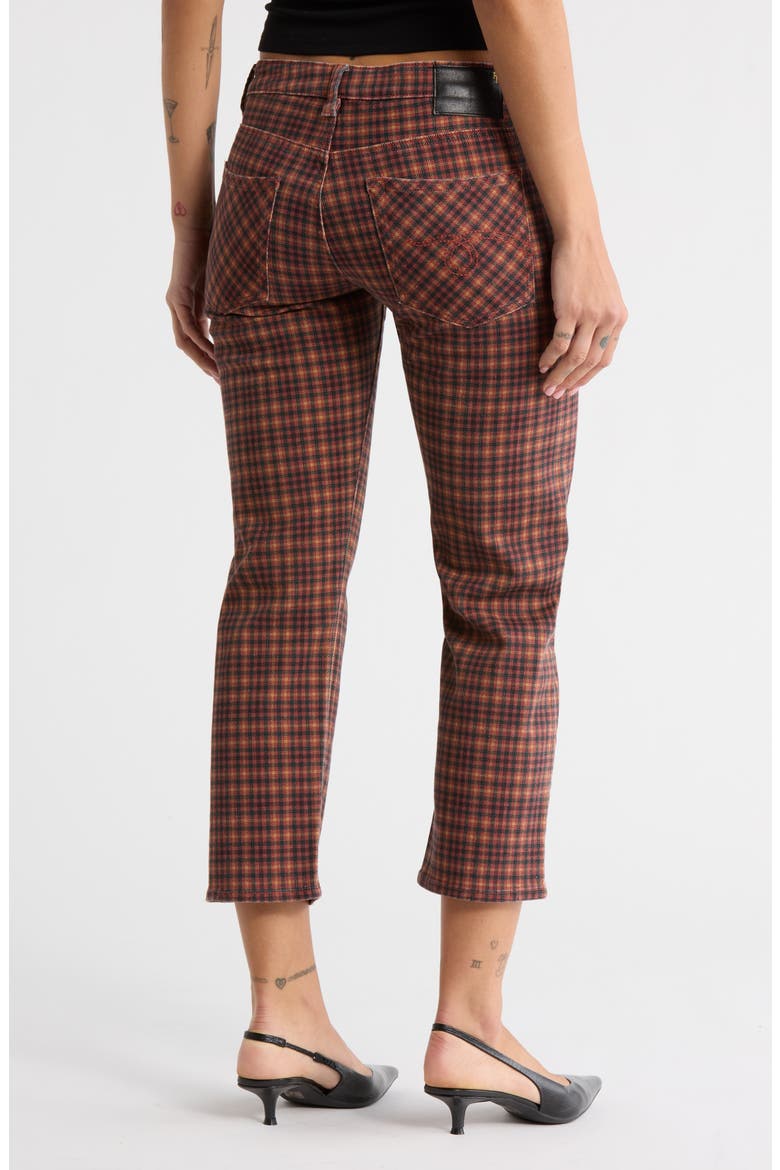 Plaid High Waist Ankle Straight Leg Jeans, Alternate, color, PRINTED AUBURN PLAID