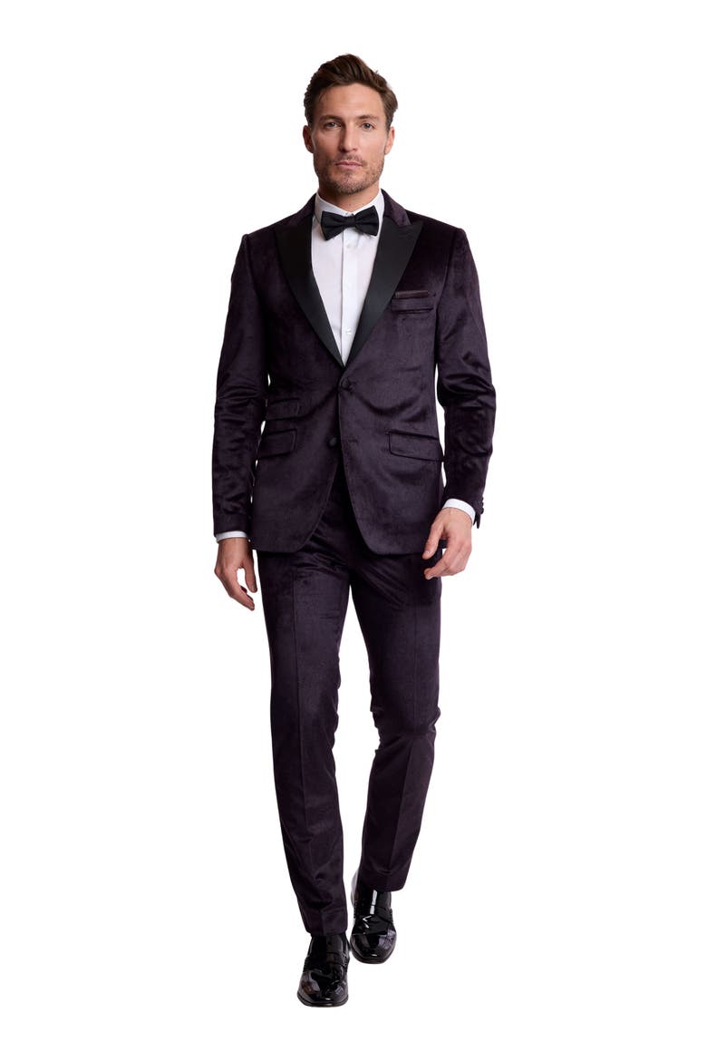 Kyle Peak Lapel Velvet Tuxedo Jacket, Alternate, color, DEEP PURPLE VELVET