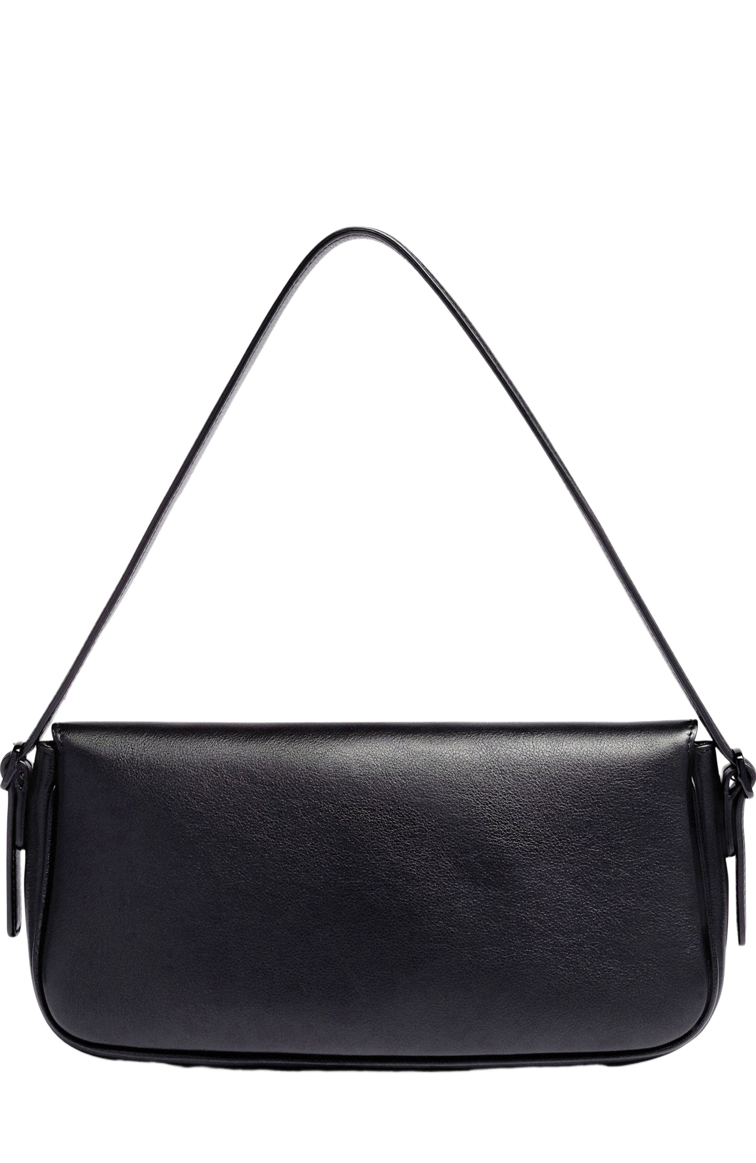 Santoni Leather shoulder bag, Alternate, color, Black