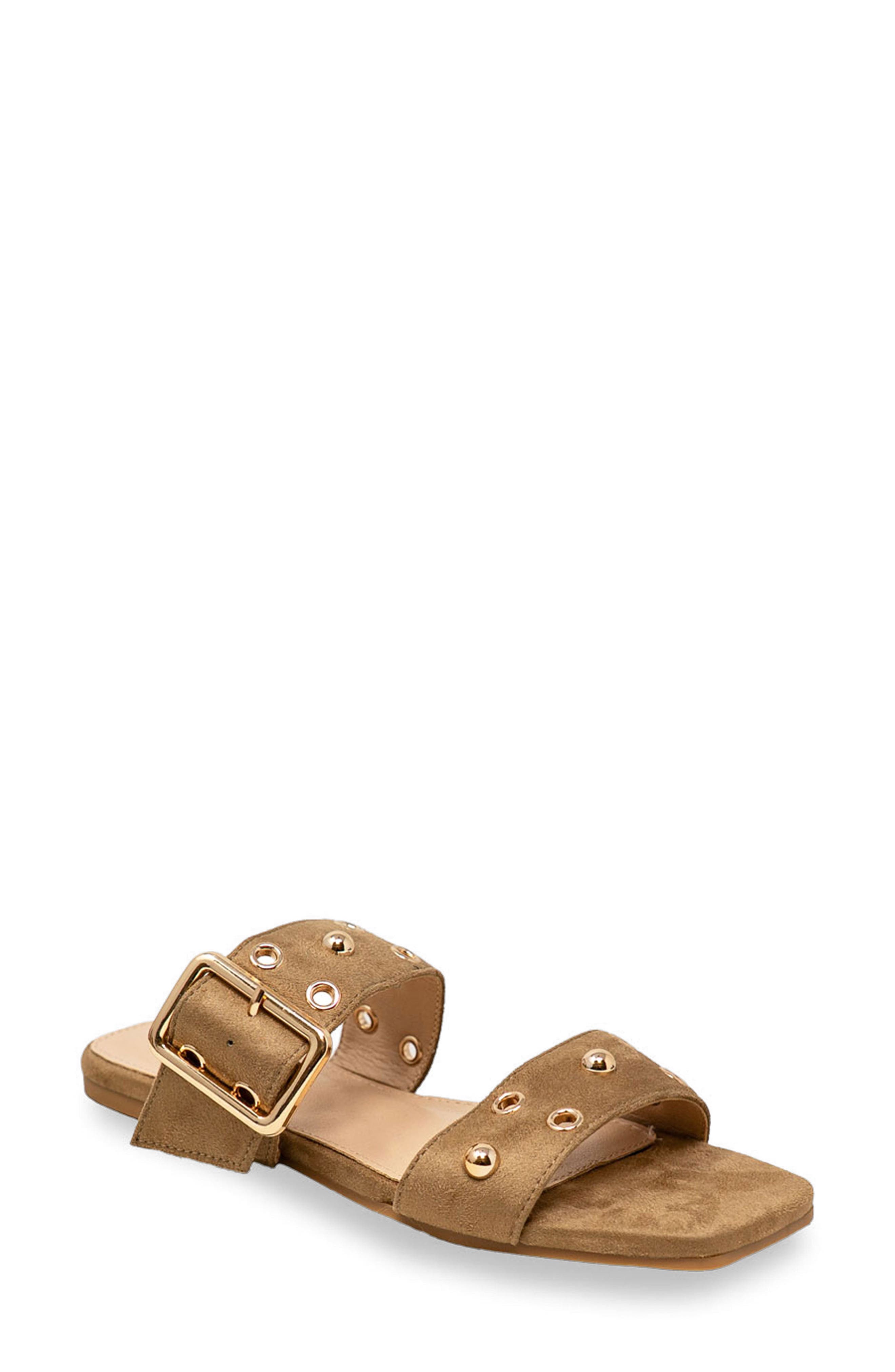 Eve Double Strap Slide Sandal, Main, color, TAUPE SUEDE