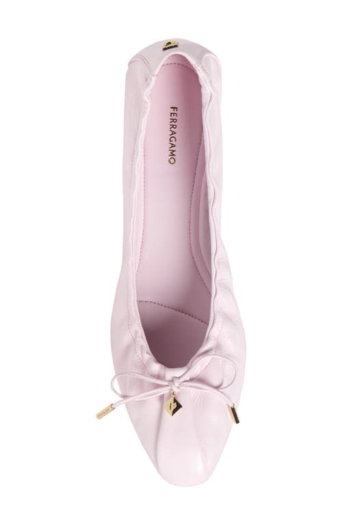 Ferragamo Joelle Elasticated Ballet Flats In Cotton Candy