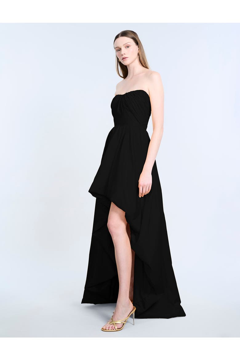 High Slit Ball Gown, Alternate, color, Black