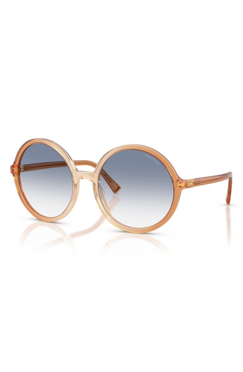 Miu Miu 59mm Gradient Round Sunglasses, Alternate, color, Brown Brandy / Light Blue