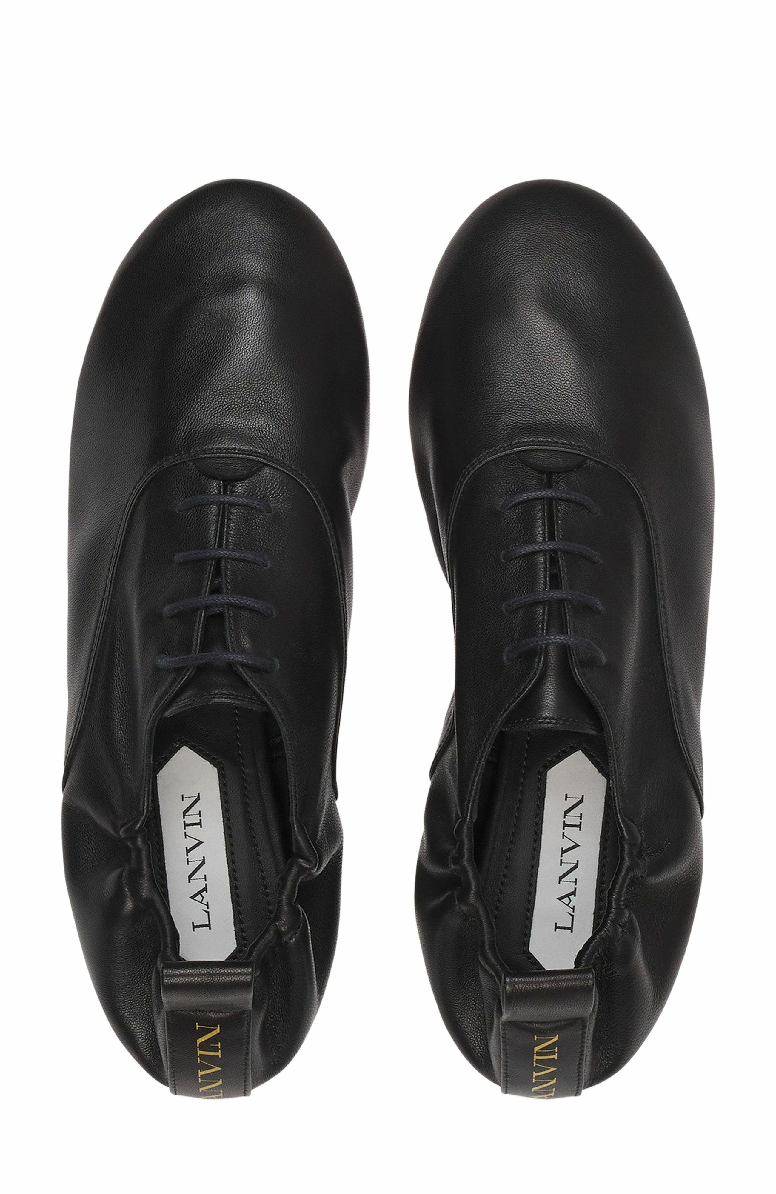 Lanvin Lace-Up Leather Slippers, Alternate, color, 