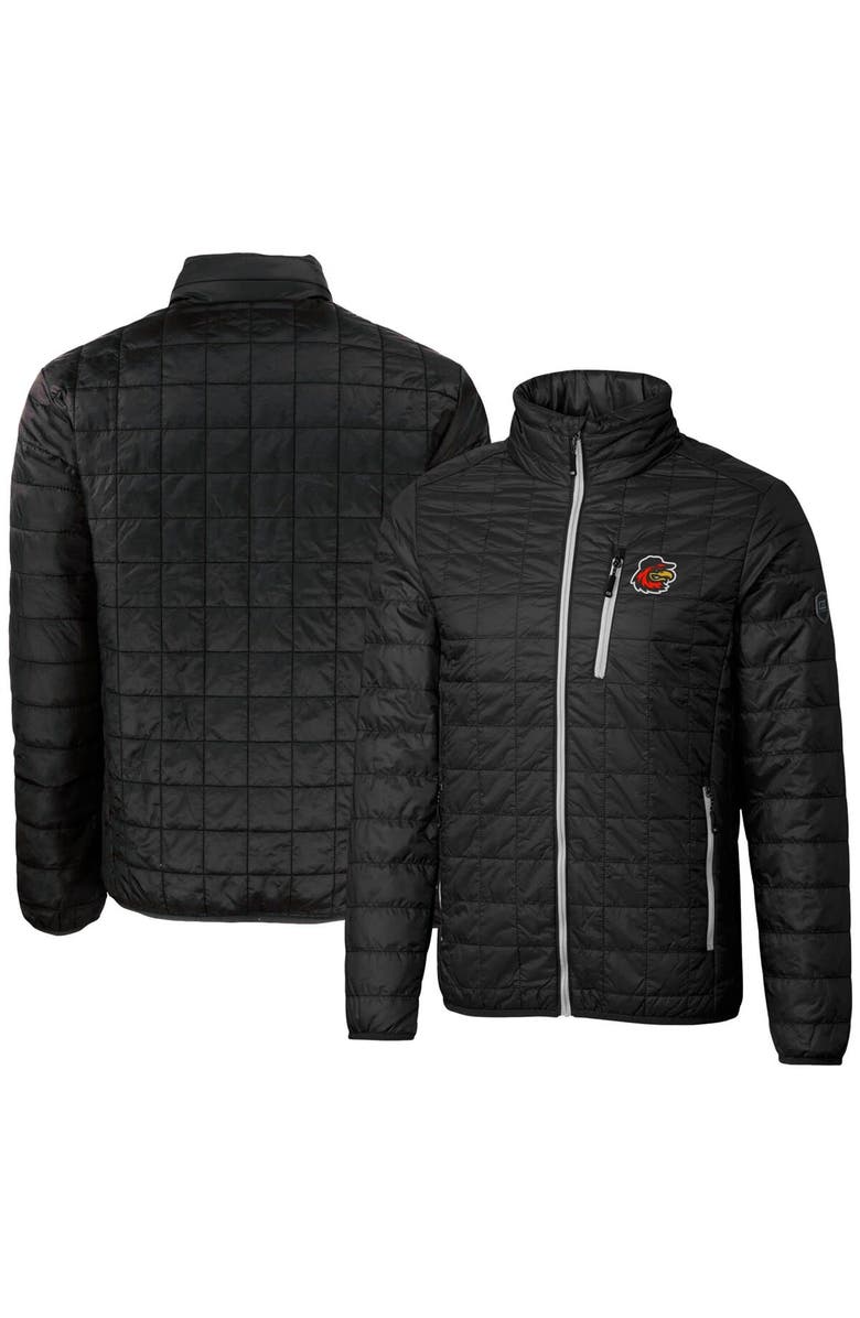 Cutter & Buck Men's Cutter & Buck Black Rochester Red Wings Rainier PrimaLoft Eco Insulated Full-Zip Puffer Jacket, Main, color, 