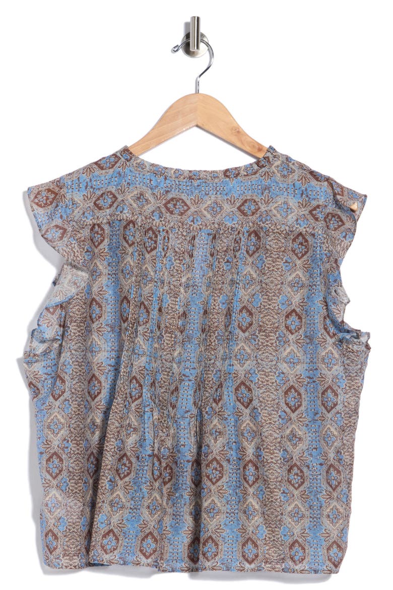Idris Cotton & Silk Top, Alternate, color, SLATE BLUE MULTI