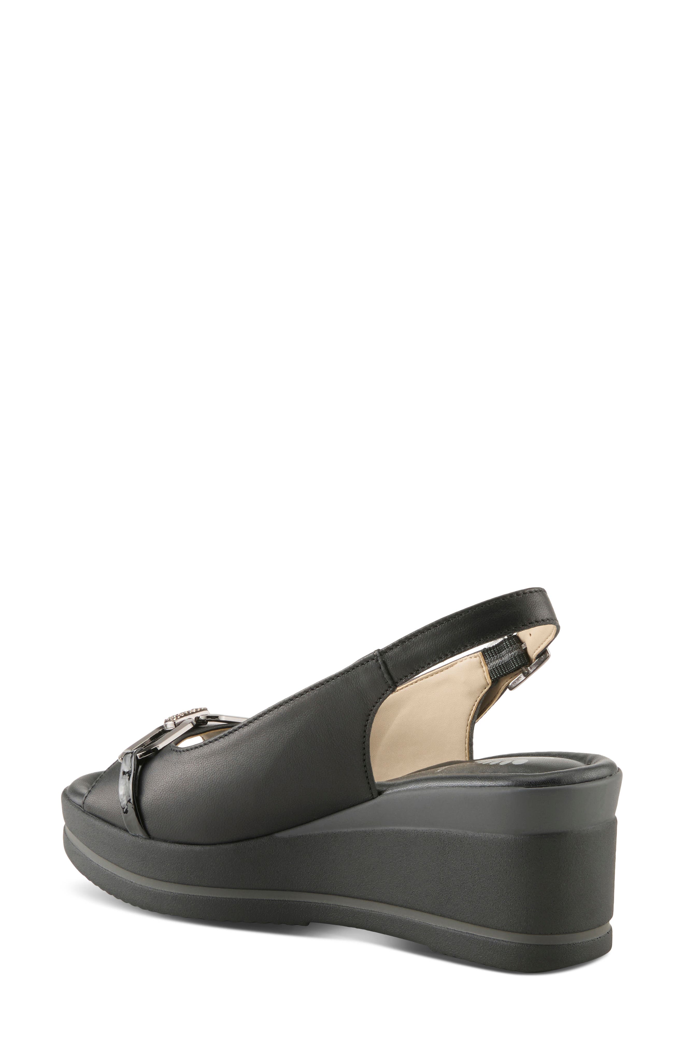 Spring Step Tamra Wedge Slingback Sandal, Alternate, color, Black