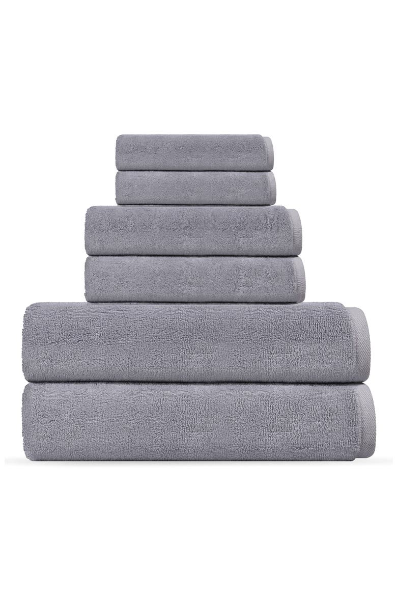 Puresoft 6-Piece Turkish Towel Set, Main, color, SILVER