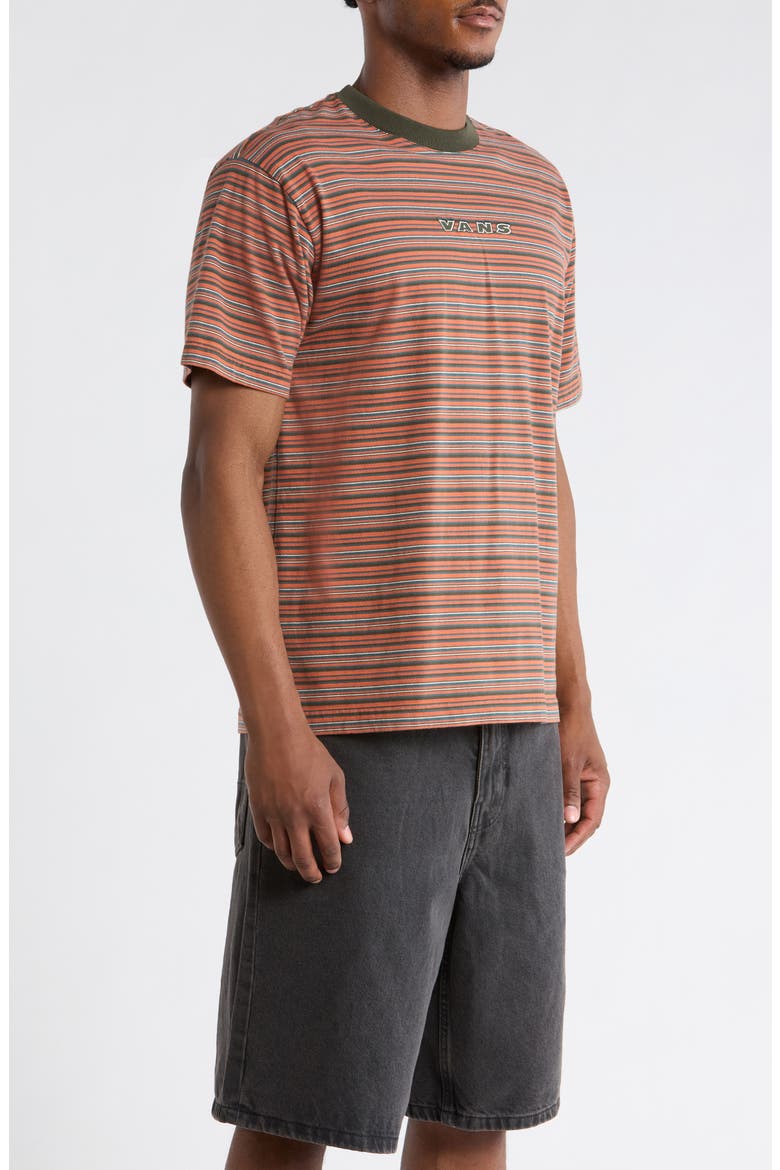 Cameron Stripe Cotton T-Shirt, Alternate, color, OBSIDIAN FERN-LIGHT BRONZE