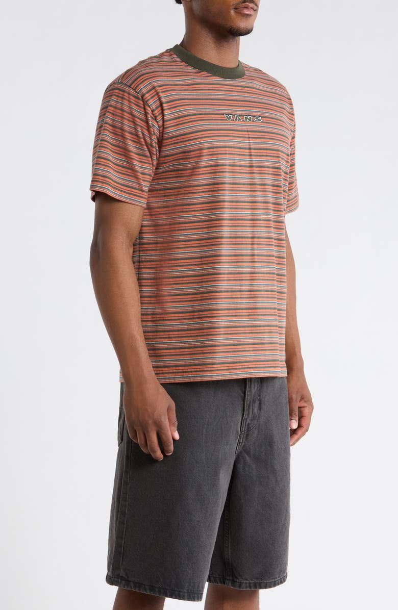 Vans Cameron Stripe Cotton T-Shirt, Alternate, color, Obsidian Fern-Light Bronze