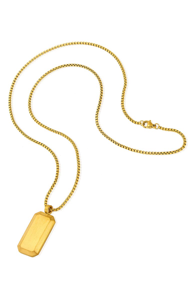 INVICTA Mens' Brushed Stainless Steel Dog Tag Necklace, Alternate, color, Gold