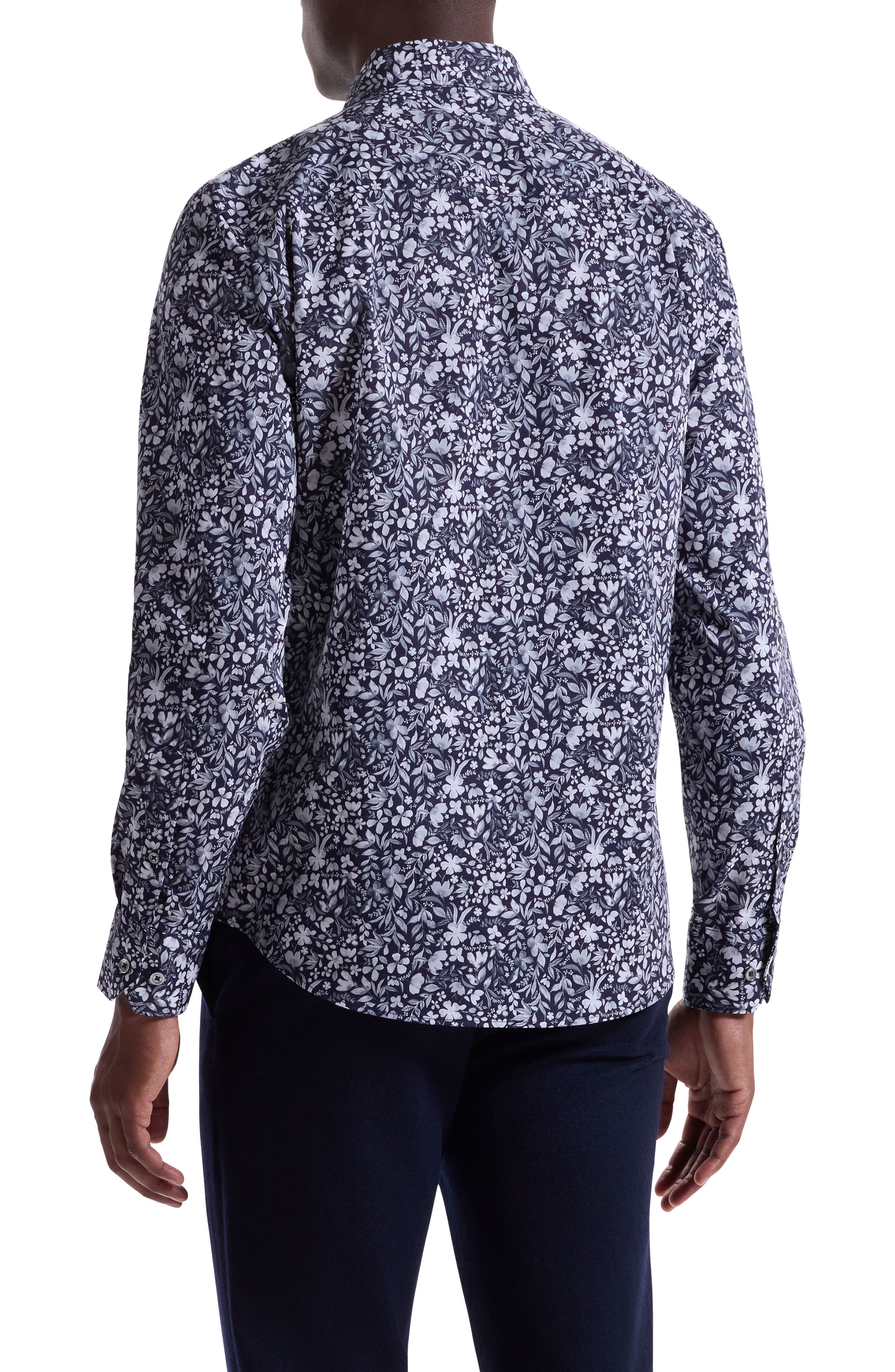 Axel Shaped Fit Floral Stretch Button-Up Shirt - image 2