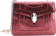 Pre-Owned Bvlgari Serpenti Forever Square Shoulder Bag Metallic Leather Small