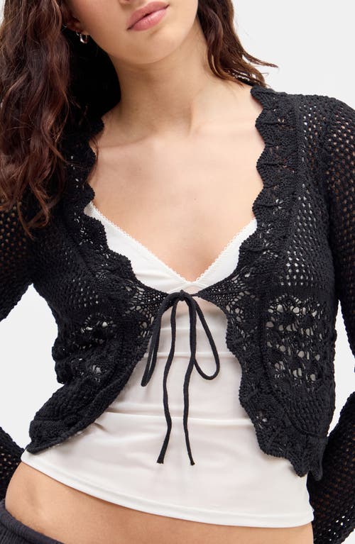 BDG URBAN OUTFITTERS BDG URBAN OUTFITTERS OPEN STITCH TIE FRONT CARDIGAN