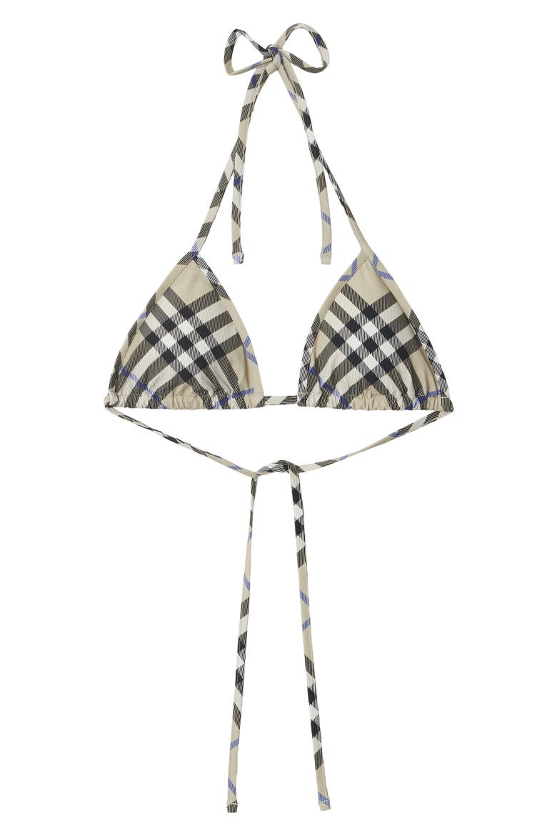 Classic Check Triangle String Bikini Top, Alternate, color, LICHEN IP CHECK