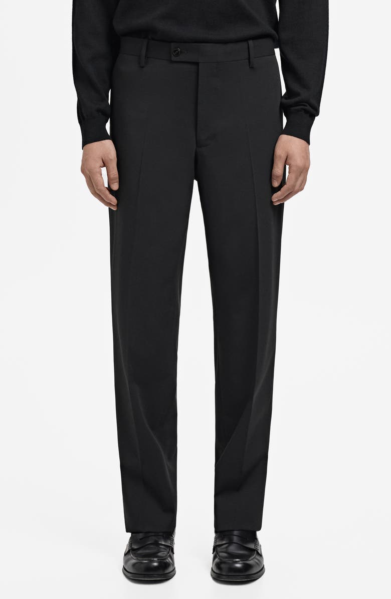 MANGO London Regular Fit Dress Pants, Main, color, Black