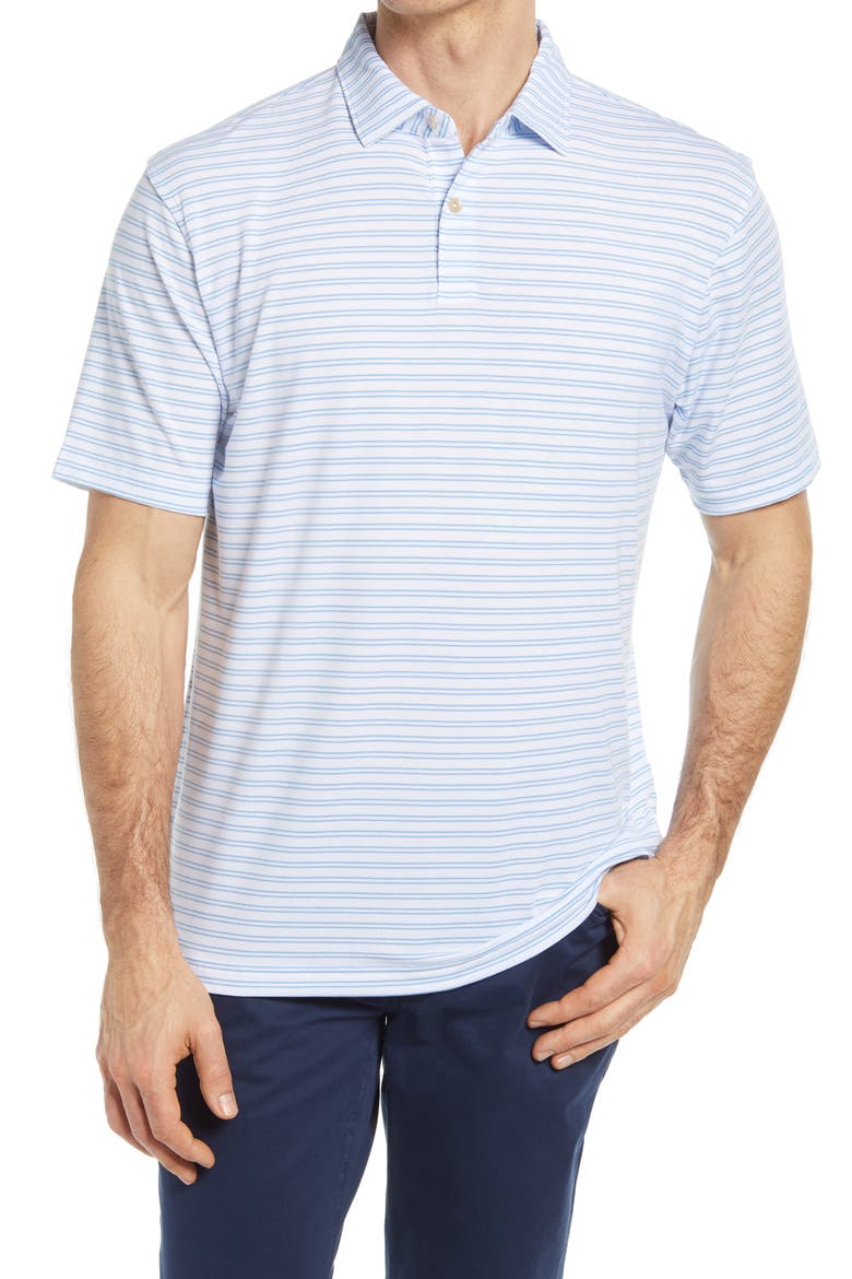 drirelease® Natural Touch Stripe Short Sleeve Performance Polo, Main, color, WHITE