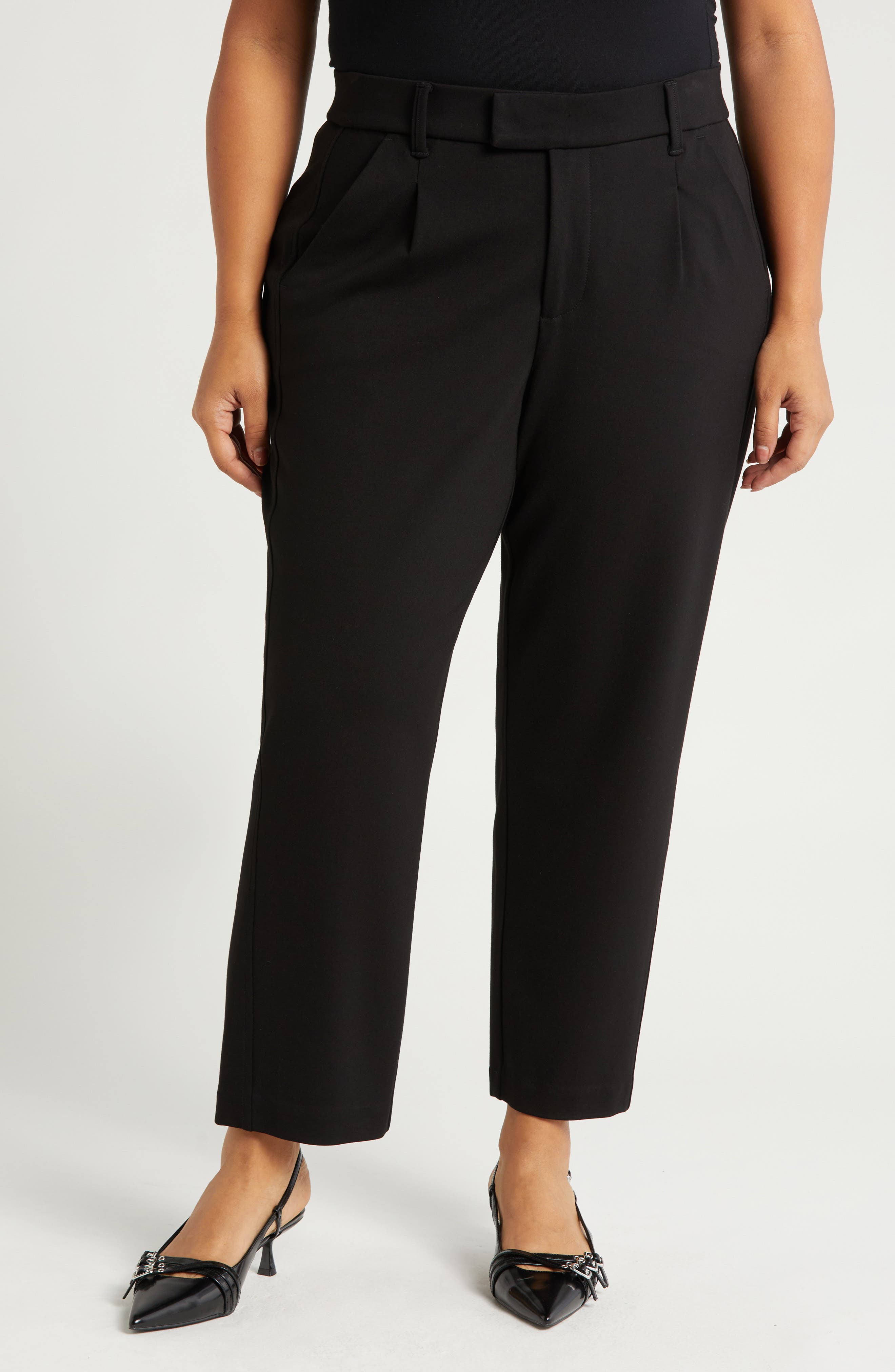 'Ab'Solution Skyrise Pleated Ankle Straight Leg Pants