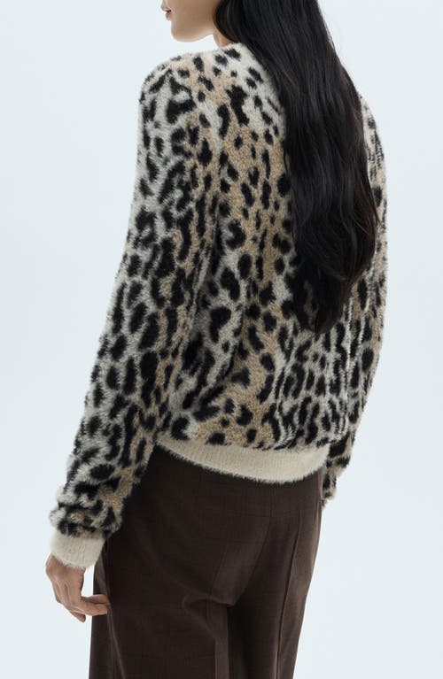 Mango Faux Fur Sweater In Black