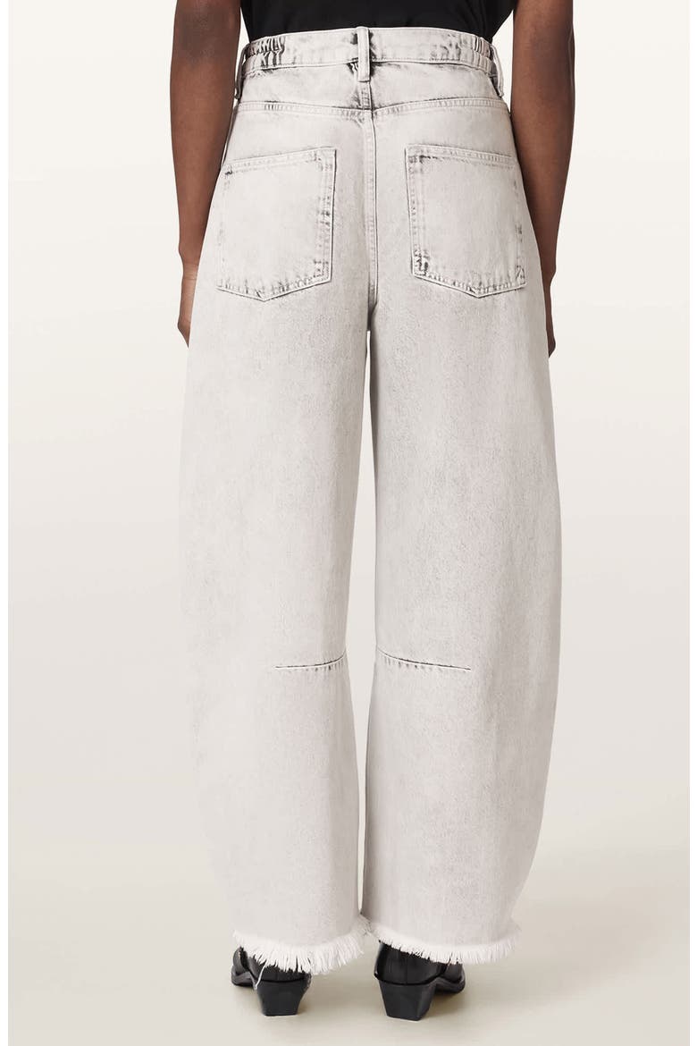 Payton Raw Hem Crop Wide Leg Jeans, Alternate, color, BLEACHED GREY