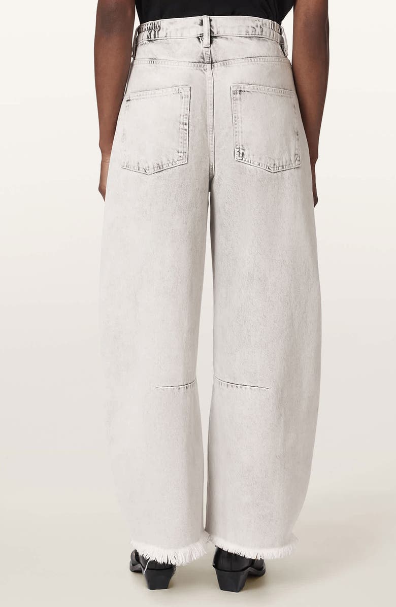 AllSaints Payton Raw Hem Crop Wide Leg Jeans, Alternate, color, Bleached Grey