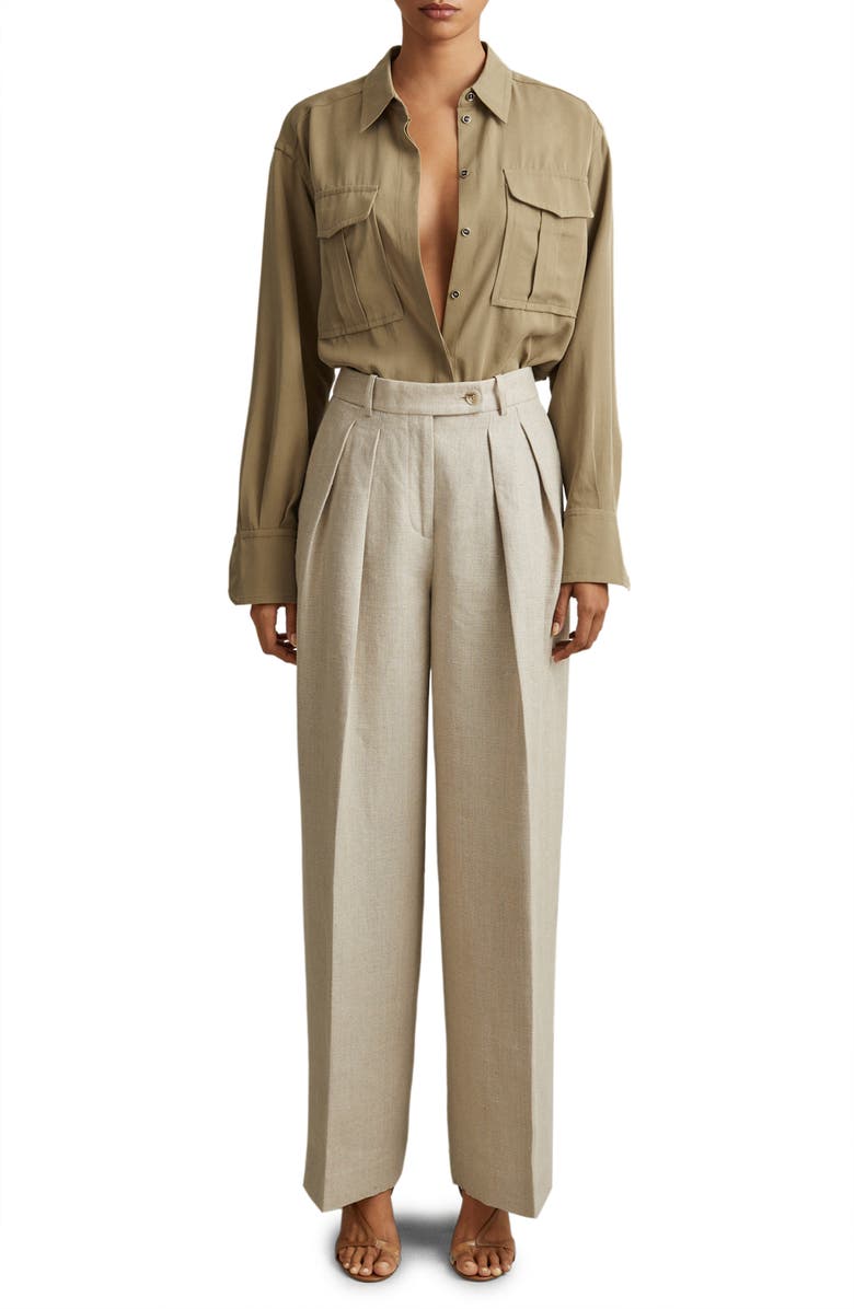 Reiss Isador Button-Up Shirt, Alternate, color, Khaki