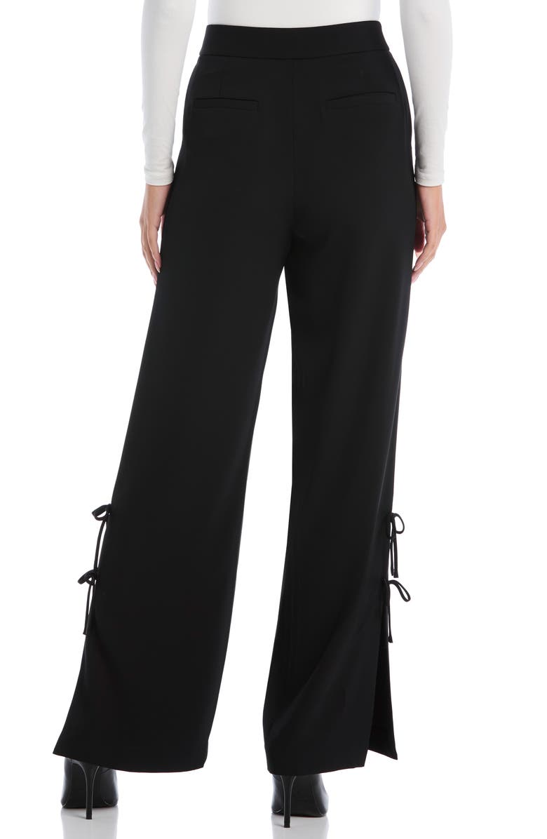 Laundry by Shelli Segal High Waist Bow Side Slit Trousers, Alternate, color, 