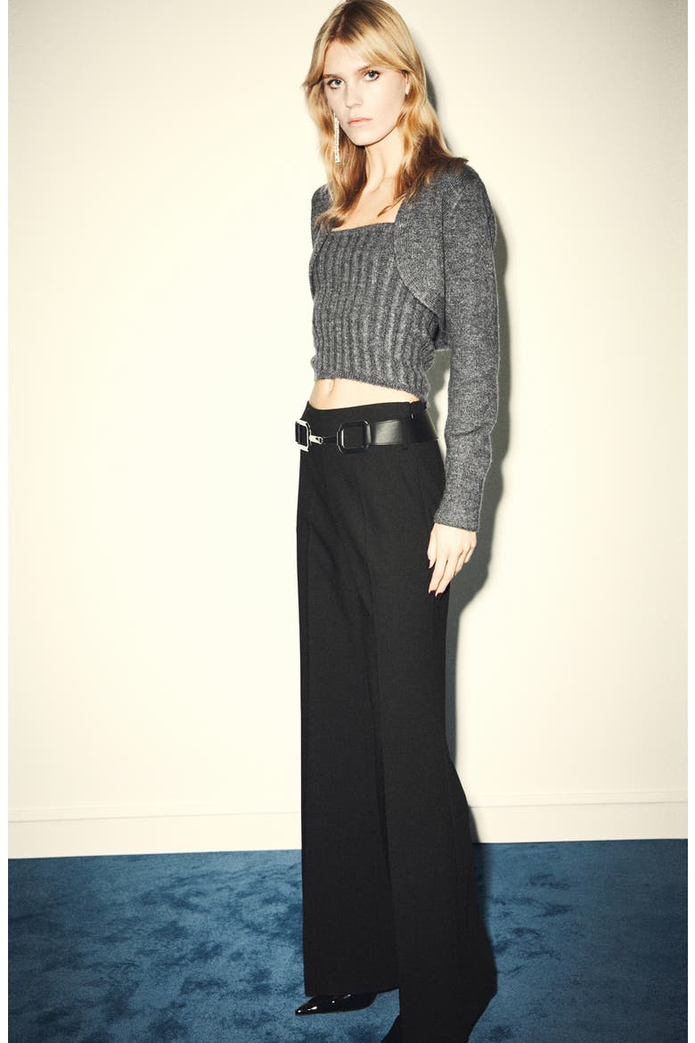 Sauvi Belt Detail Pants, Alternate, color, BLACK