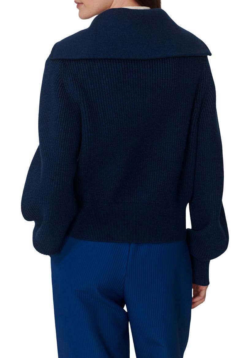 Maura Rib Half Zip Sweater, Alternate, color, SEA BLUE