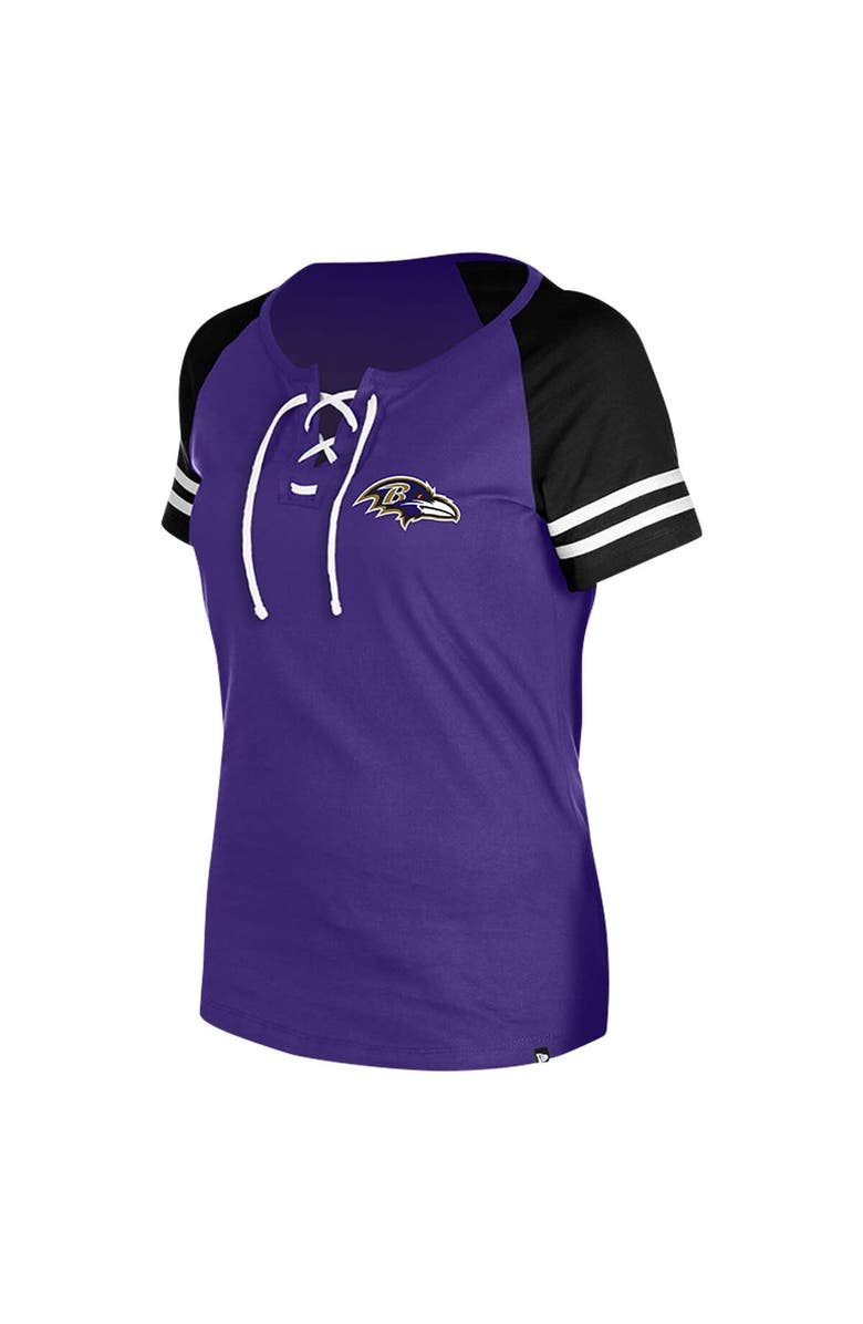 New Era Women's New Era Purple Baltimore Ravens  Lace-Up Raglan T-Shirt, Alternate, color, 