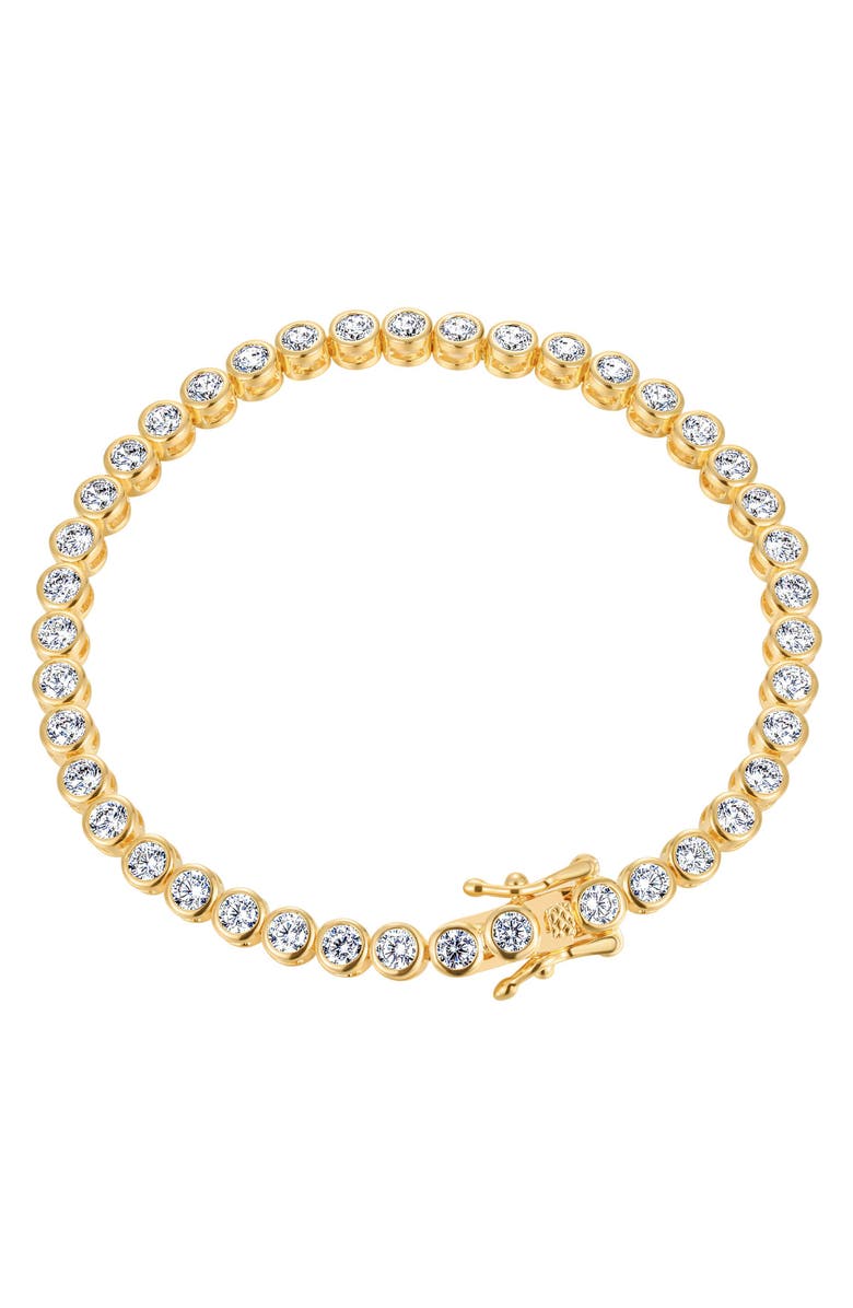 st. Moran Bezeled Cubic Zirconia Tennis Bracelet, Main, color, Gold