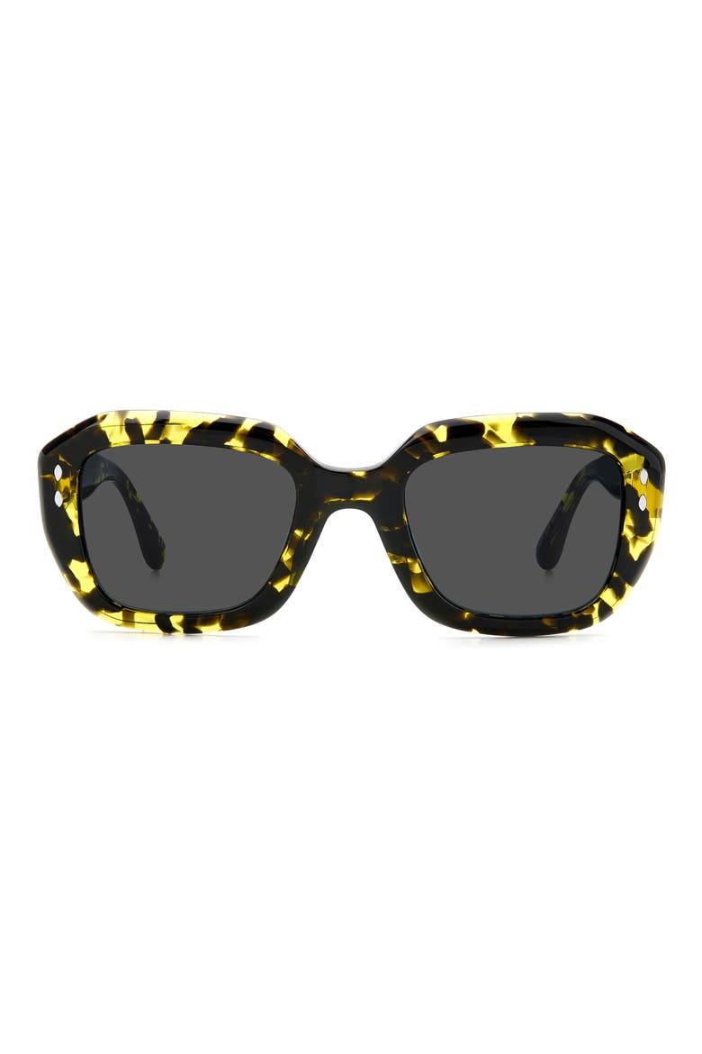The New 52mm Rectangular Sunglasses, Main, color, YELLOW HAVANA/ GREY