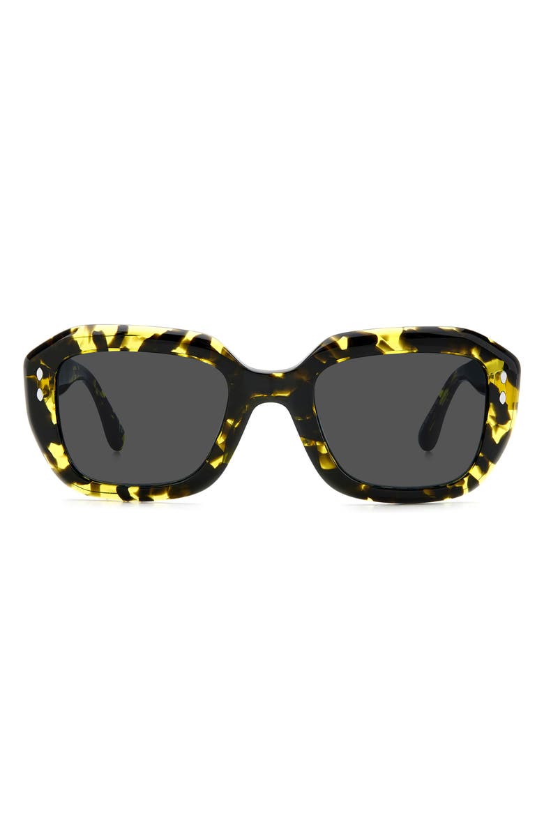 Isabel Marant The New 52mm Rectangular Sunglasses, Main, color, Yellow Havana/ Grey