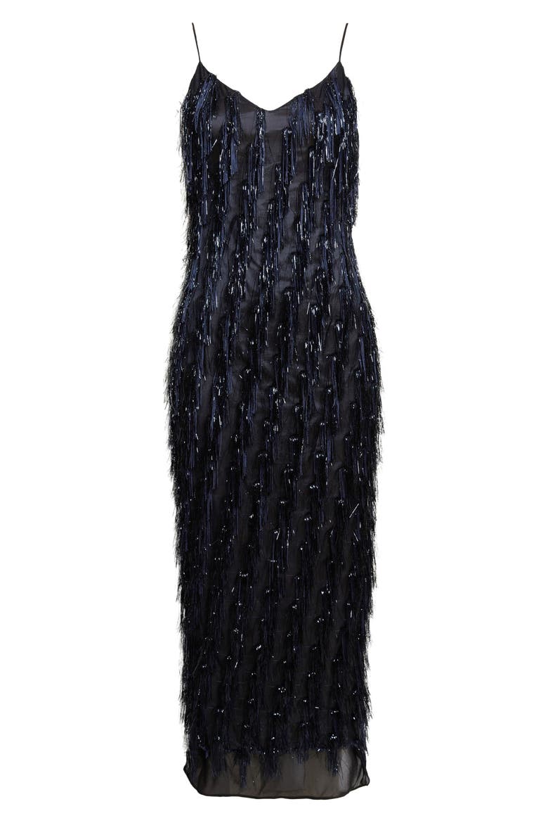 Metallic Tinsel Satin Slipdress, Alternate, color, NAVY