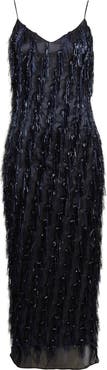 Stella McCartney Metallic Tinsel Satin Slipdress