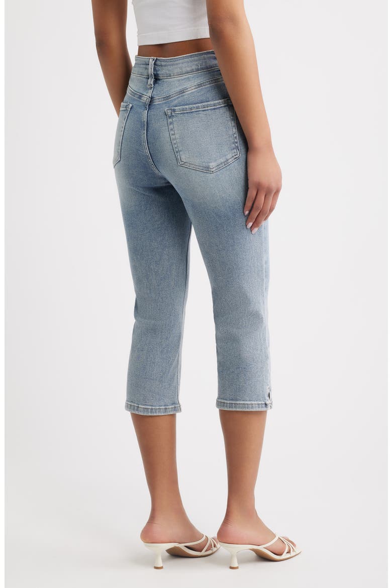 Side Slit High Waist Capri Jeans, Alternate, color, LIGHT BLUE