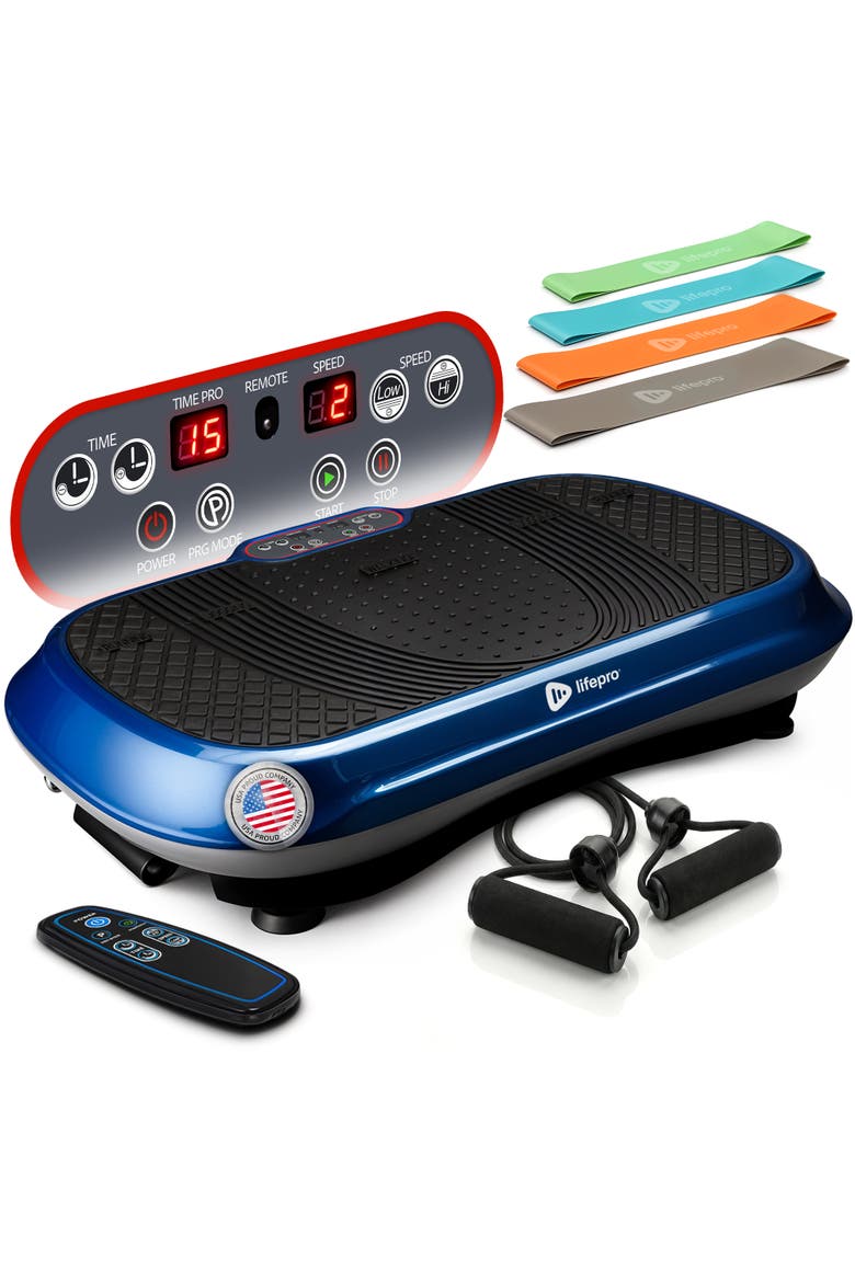 Waver Vibration Plate Exercise Machine Whole Body Vibrating Platform, Main, color, Blue