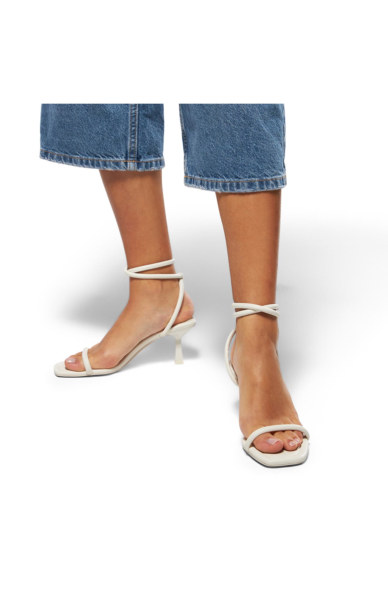 ALDO Dime Ankle Strap Sandal, Alternate, color, White