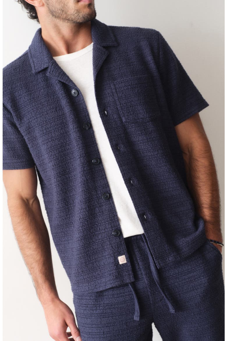 Hugo Jacquard Resort Shirt, Alternate, color, NAVY