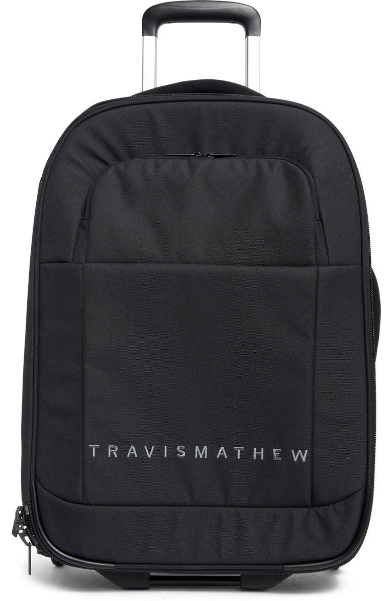 TravisMathew Paradise Please Roller Carry-On Suitcase, Main, color, Black