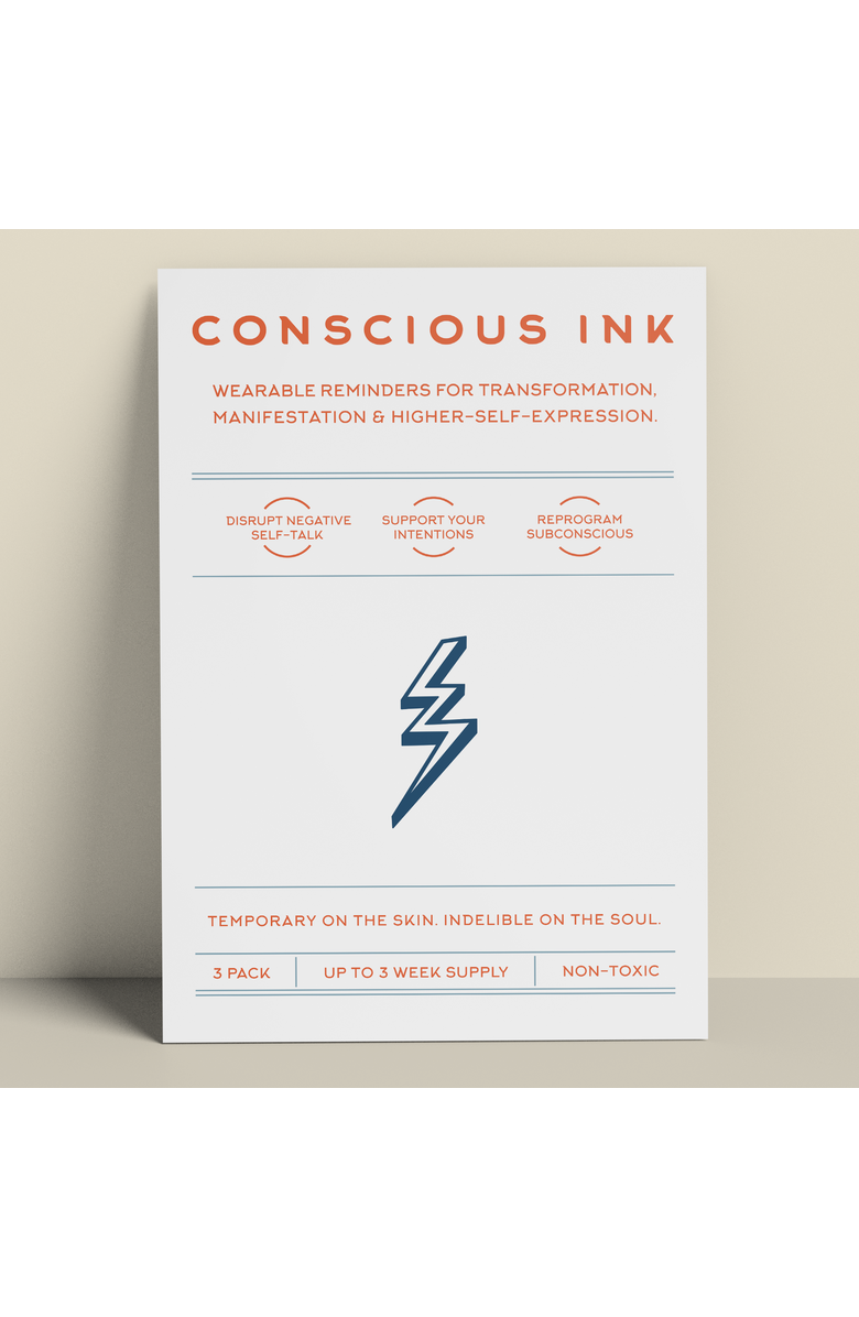 Conscious Ink Lightning Bolt Access Cap + Ink, Alternate, color, Faded Black