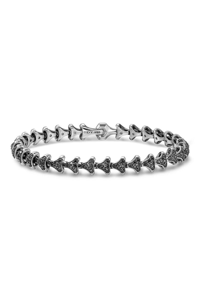 Men's Armory Link Bracelet, Sterling Silver with Black Diamonds, 7.5mm, Main, color, SILVER