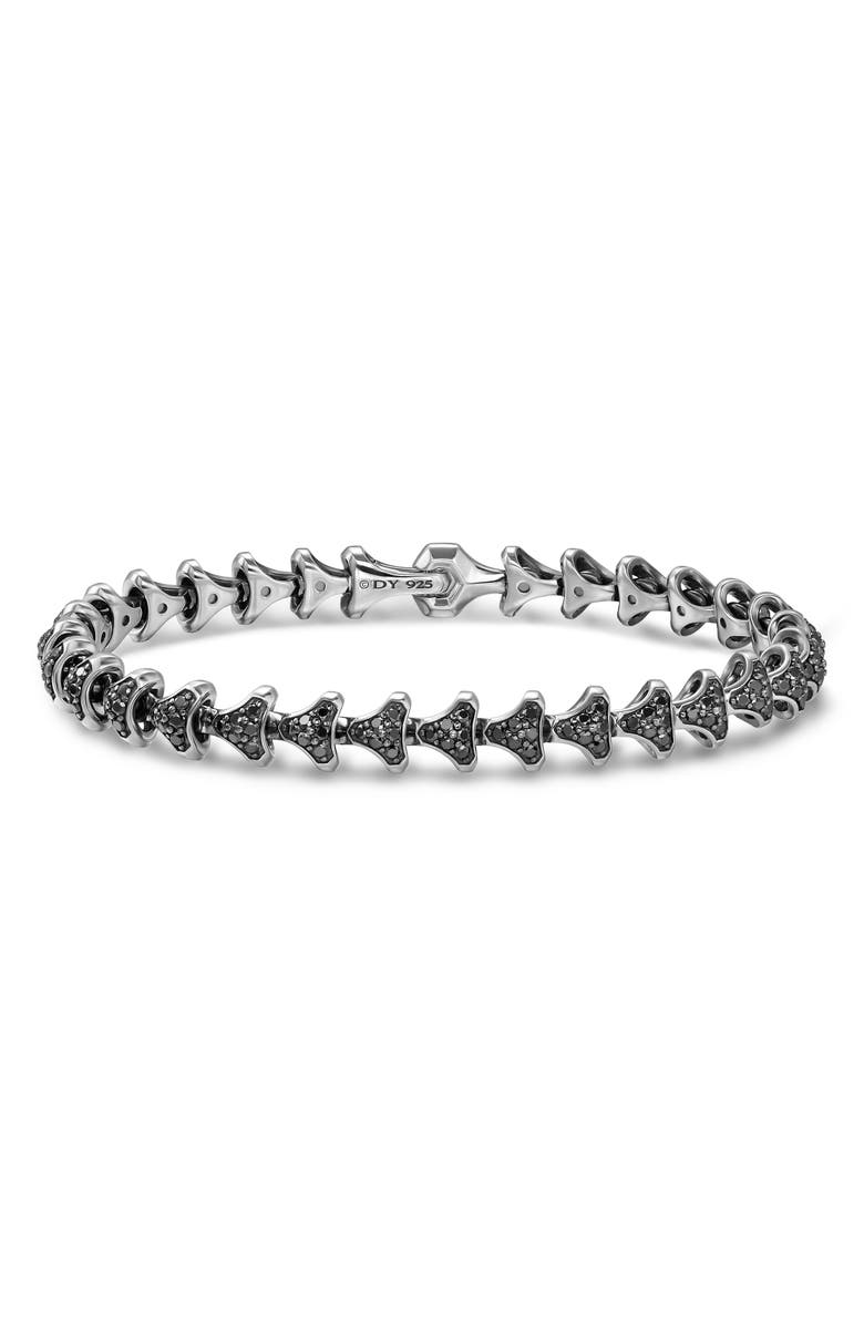 David Yurman Men's Armory Link Bracelet, Sterling Silver with Black Diamonds, 7.5mm, Main, color, Silver