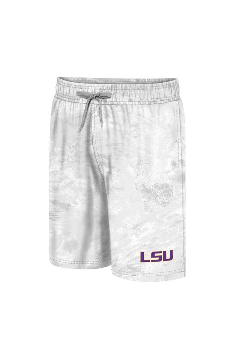Men's Colosseum White LSU Tigers Realtree Aspect Ohana Swim Shorts, Alternate, color, White