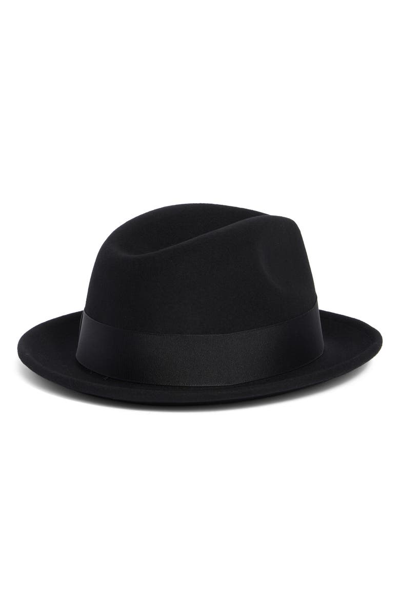 Hickey Freeman Wool Felt Fedora, Alternate, color, Black