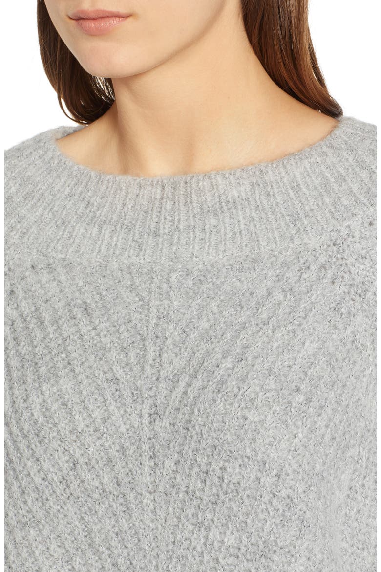 Chunky Crewneck Pullover Sweater, Alternate, color, GREY PEARL HEATHER