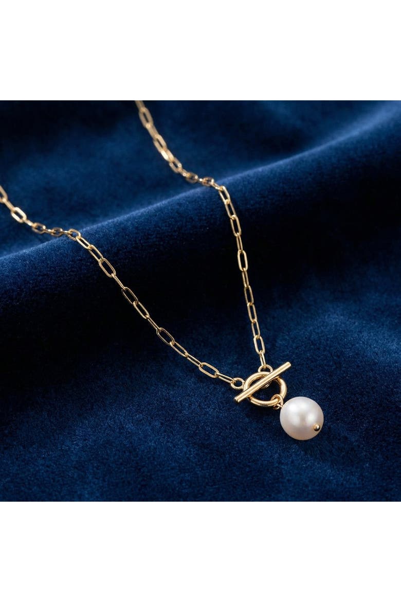 18k Gold Plated Fresh Water Pearl Cassis Necklace 18.5", Alternate, color, 18k Yellow Gold